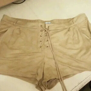 Maurices Tan Lace-Up Women Shorts